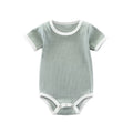 SoftNest – Ribbed Cotton Short Sleeve Romper for Newborns